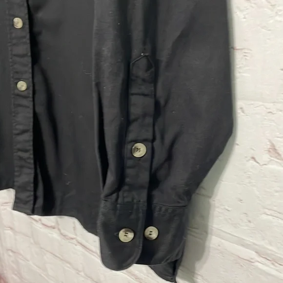 Quacker Factory Black Embroidered Floral Button Down Shirt Size L QVC - Picture 5 of 8